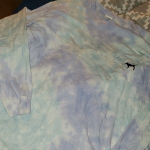 Blue and purple tie die